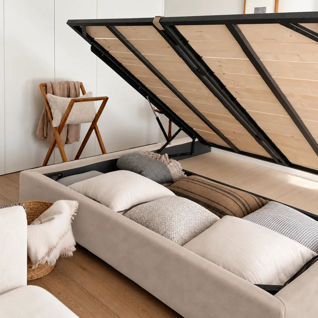 Greige · Stretch-Fit Bed Frame Cover