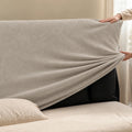 Greige · Stretch-Fit Bed Headboard Cover