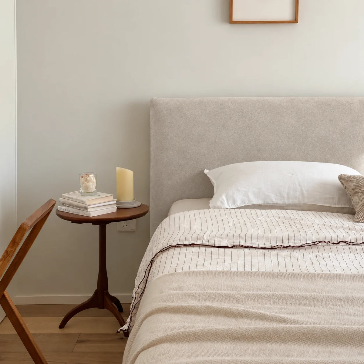 Greige · Stretch-Fit Bed Headboard Cover