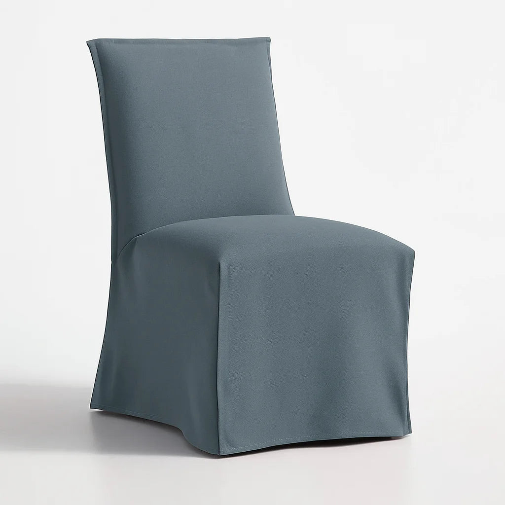 Hazy Blue WB PBV2042 - 15 | Long-Skirt Dining Chair Slipcover