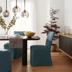 Hazy Blue WB PBV2042 - 15 | Long-Skirt Dining Chair Slipcover