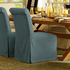 Hazy Blue WB PBV2042 - 15 | Long-Skirt Dining Chair Slipcover