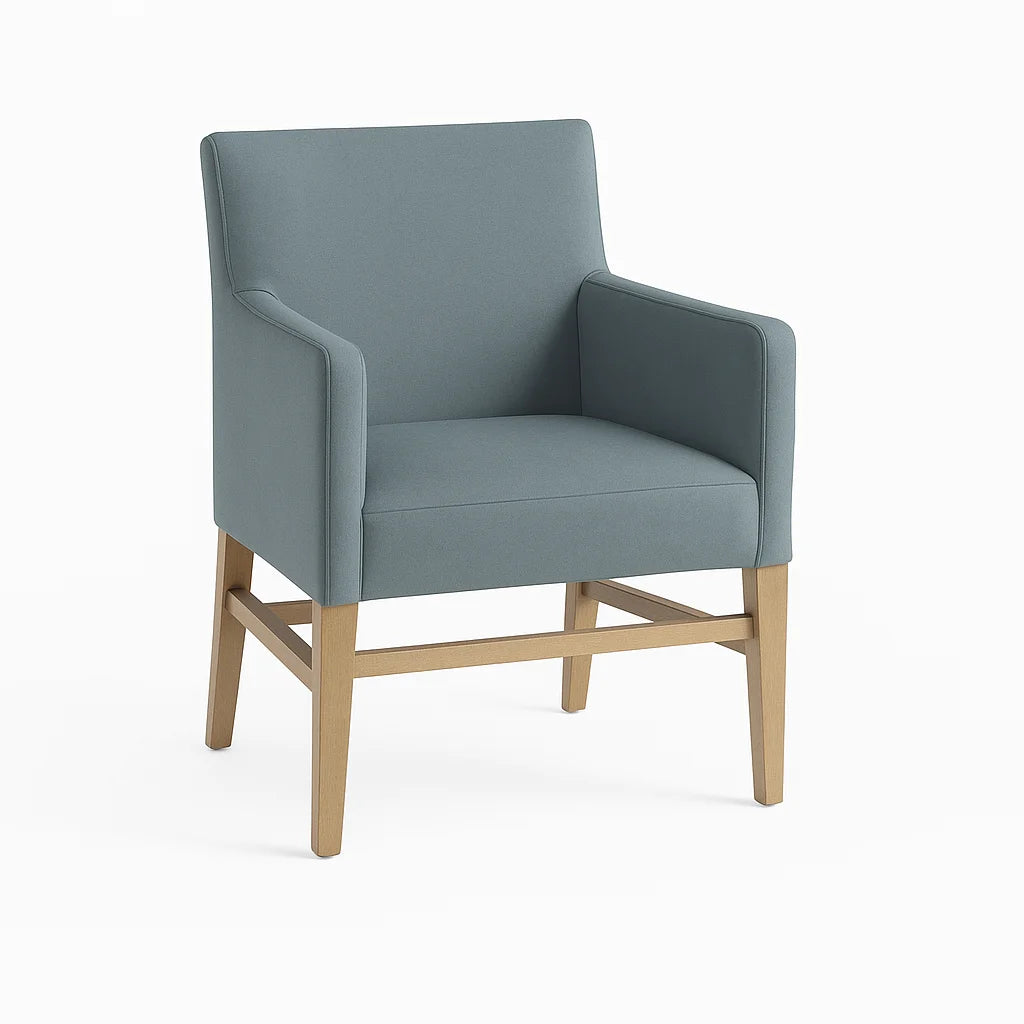 Hazy Blue WB PBV2042 - 15 | Snug fit Dining Chair with armrest Slipcover