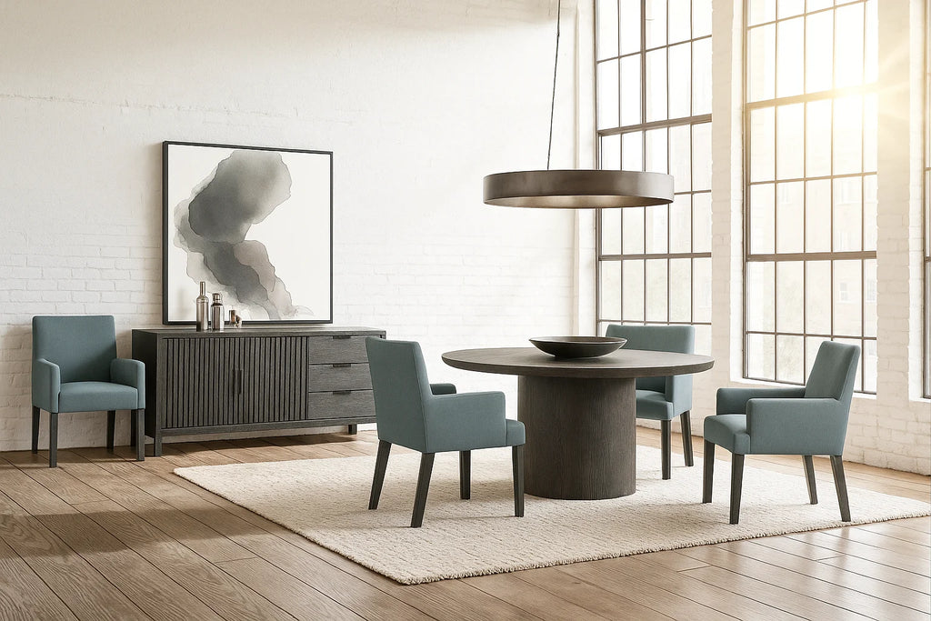 Hazy Blue WB PBV2042 - 15 | Snug fit Dining Chair with armrest Slipcover