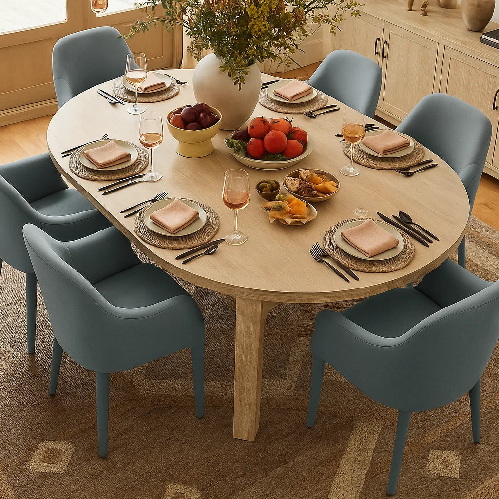 Hazy Blue WB PBV2042 - 15 | Snug fit Dining Chair with armrest Slipcover