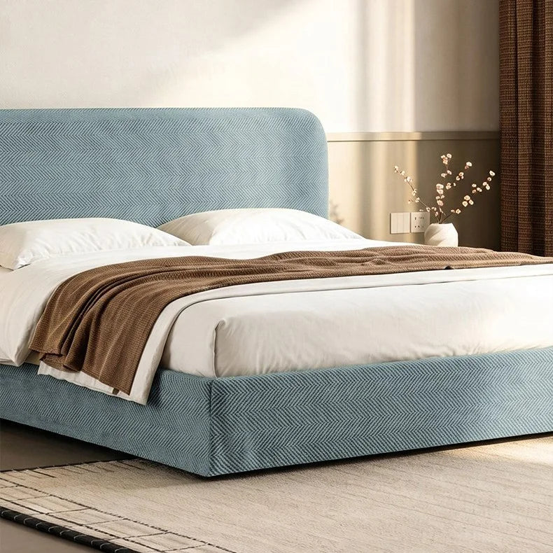 Herringbone Chenille Stretch-Fit Bed Headboard Cover
