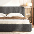 Herringbone Chenille Stretch-Fit Bed Headboard Cover