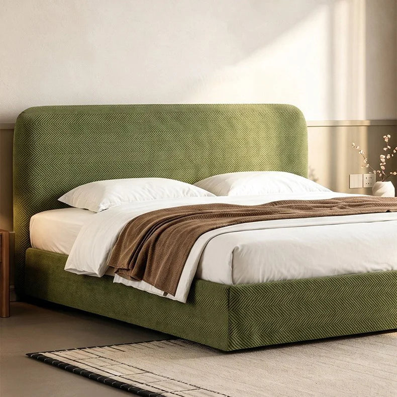 Herringbone Chenille Stretch-Fit Bed Headboard Cover