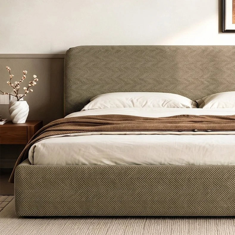 Herringbone Chenille Stretch-Fit Bed Headboard Cover