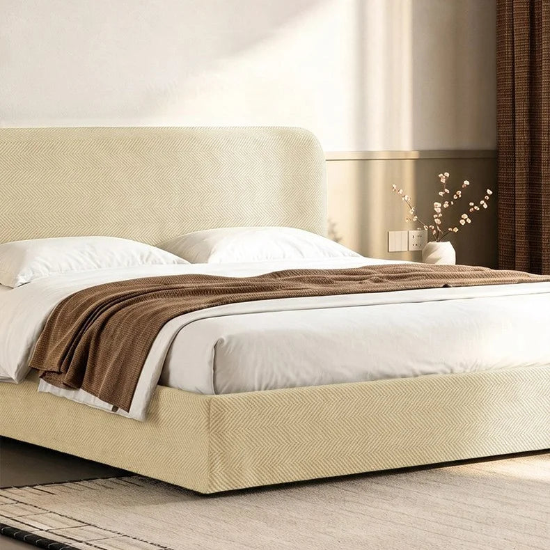 Herringbone Chenille Stretch-Fit Bed Headboard Cover