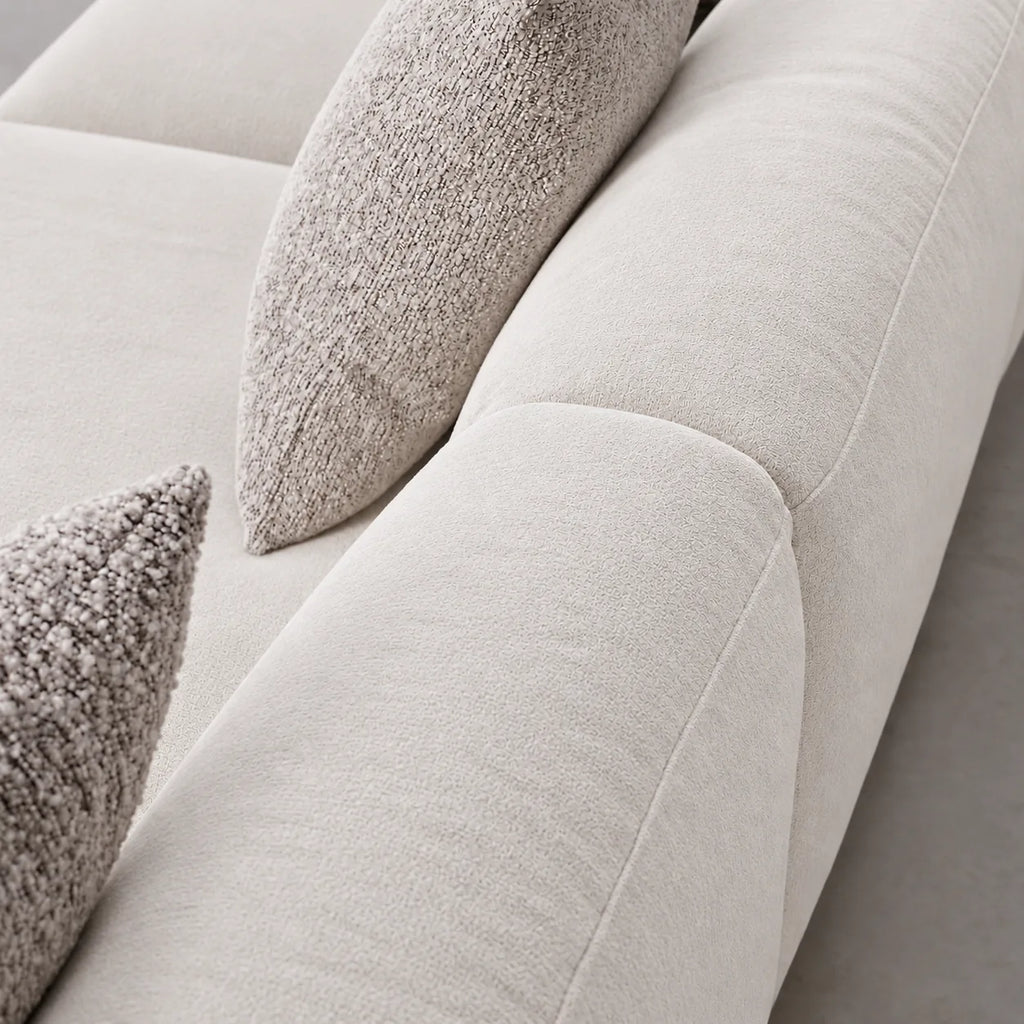 Custom Sofa Slipcover — Luna · Ivory Cloud