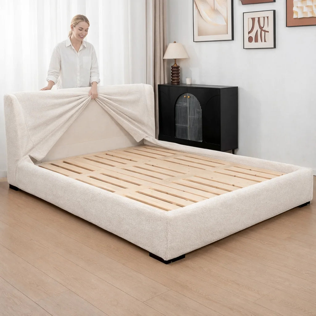 Ivory Cloud WX818 - 01 | Bed Frame Cover