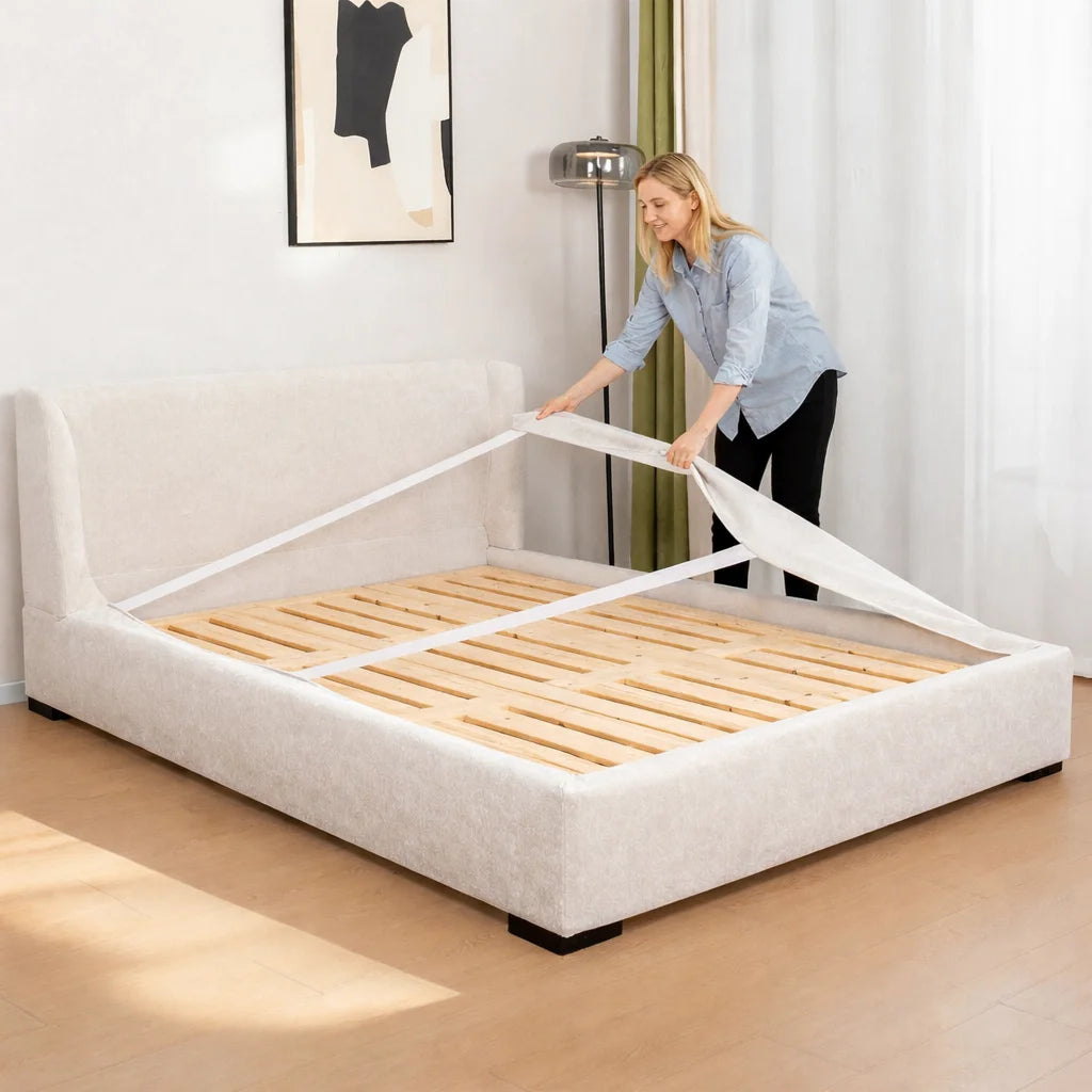 Ivory Cloud WX818 - 01 | Bed Skirt