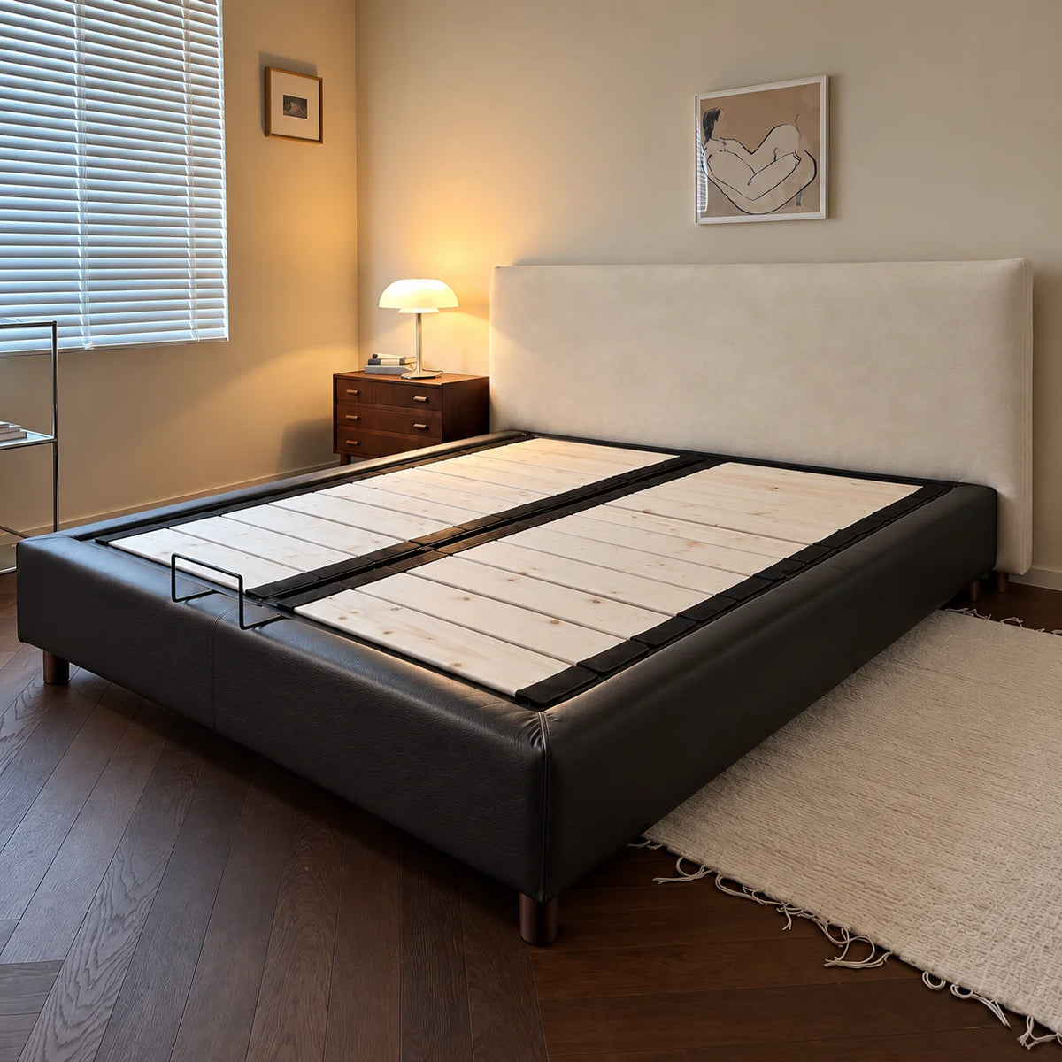 Ivory Cream · Stretch-Fit Bed Headboard Cover