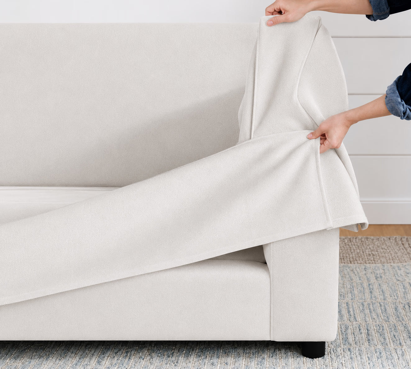Ivory Cloud Luna-06 custom sofa slipcover