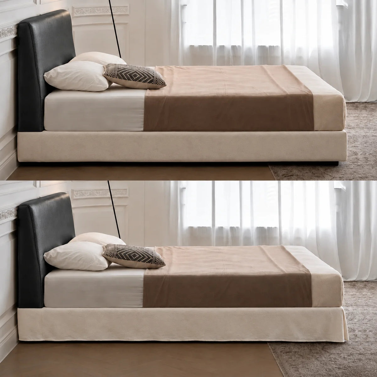 Ivory Cream · Stretch-Fit Bed Frame Cover