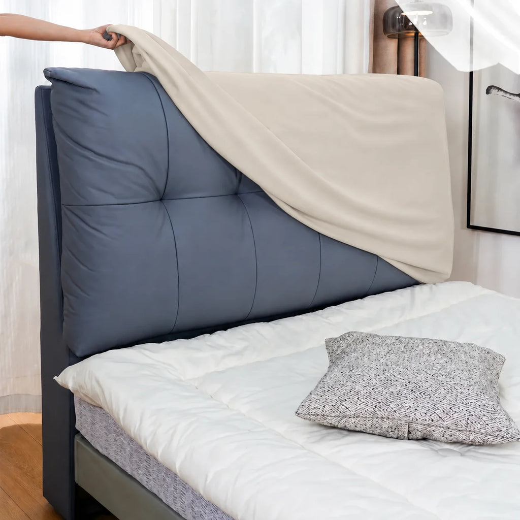 Ivory Cream · Stretch-Fit Bed Headboard Cover