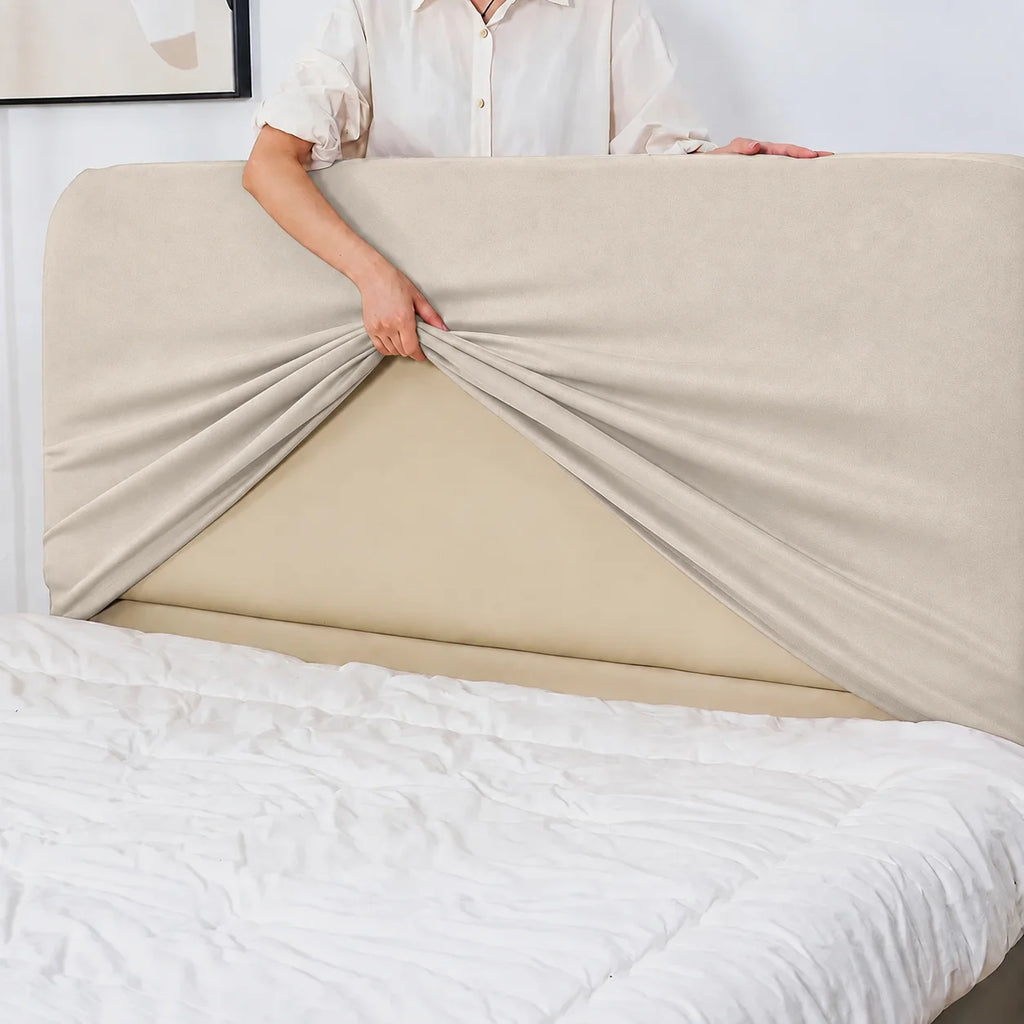 Ivory Cream · Stretch-Fit Bed Headboard Cover