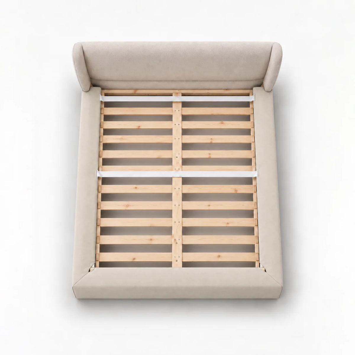 Ivory Cream · Stretch-Fit Inset Bed Frame Cover · Elastic Bands + Back Elastic