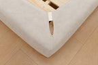 Ivory Cream · Stretch-Fit Inset Bed Frame Cover · Elastic Bands + Back Elastic