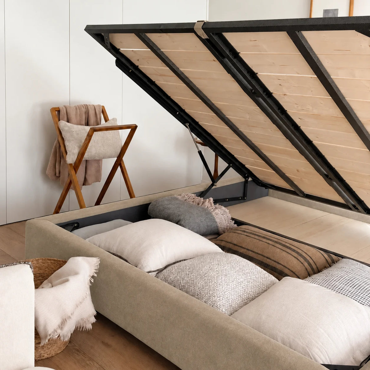 Khaki · Stretch-Fit Bed Frame Cover