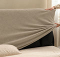 Khaki · Stretch-Fit Bed Headboard Cover