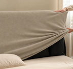 Khaki · Stretch-Fit Bed Headboard Cover