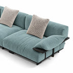 Custom Sofa Slipcover — Luna · Lagoon Silk