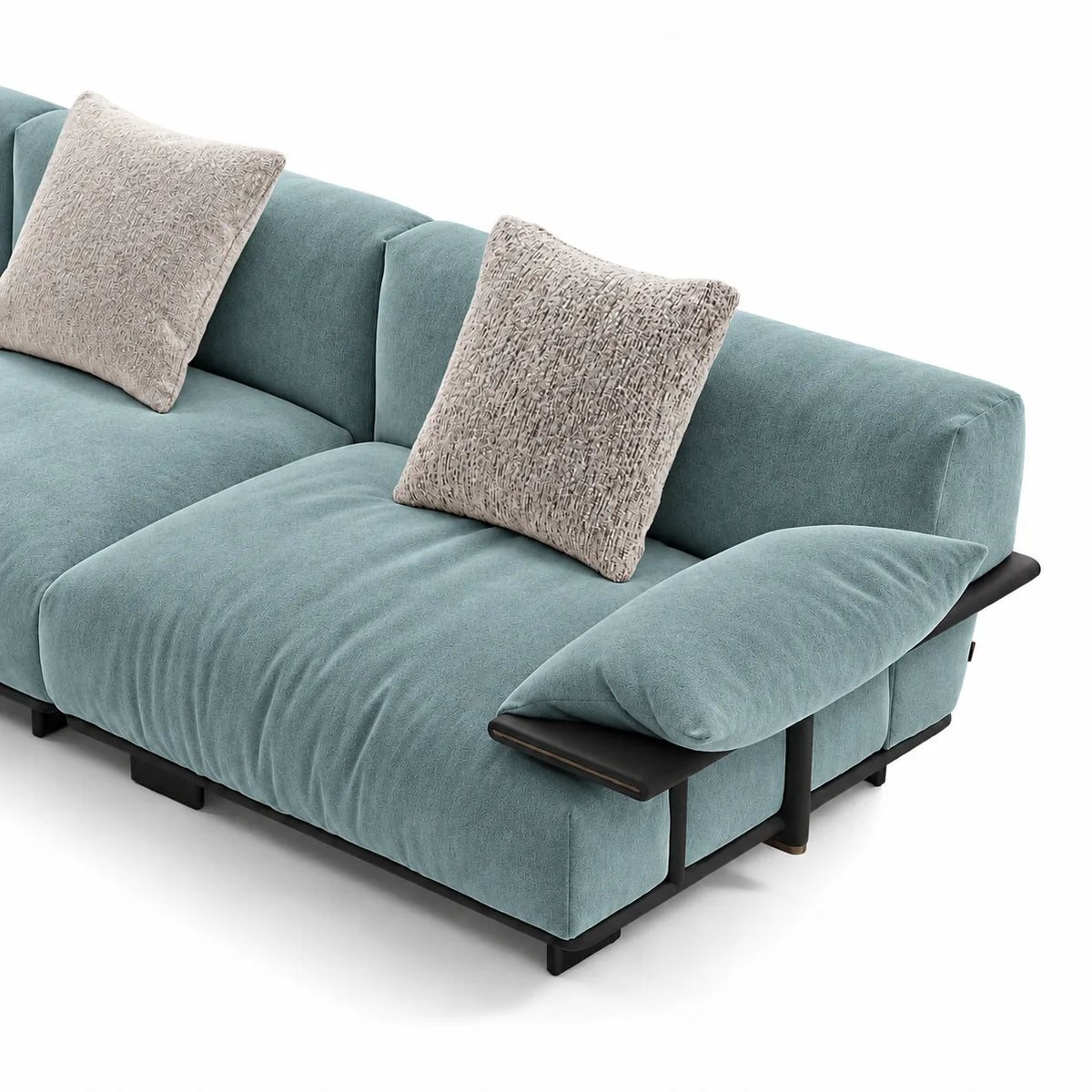 Custom Sofa Slipcover — Luna · Lagoon Silk
