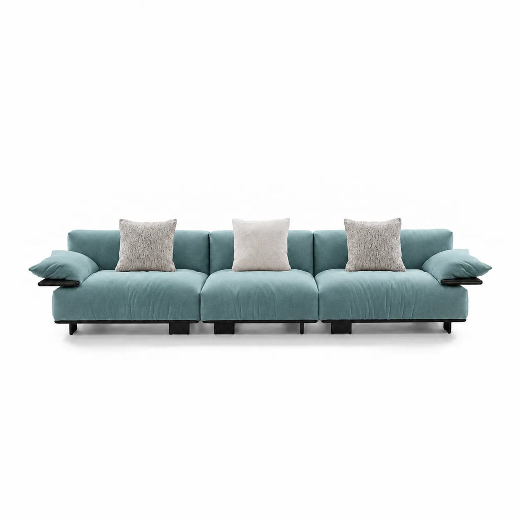 Custom Sofa Slipcover — Luna · Lagoon Silk