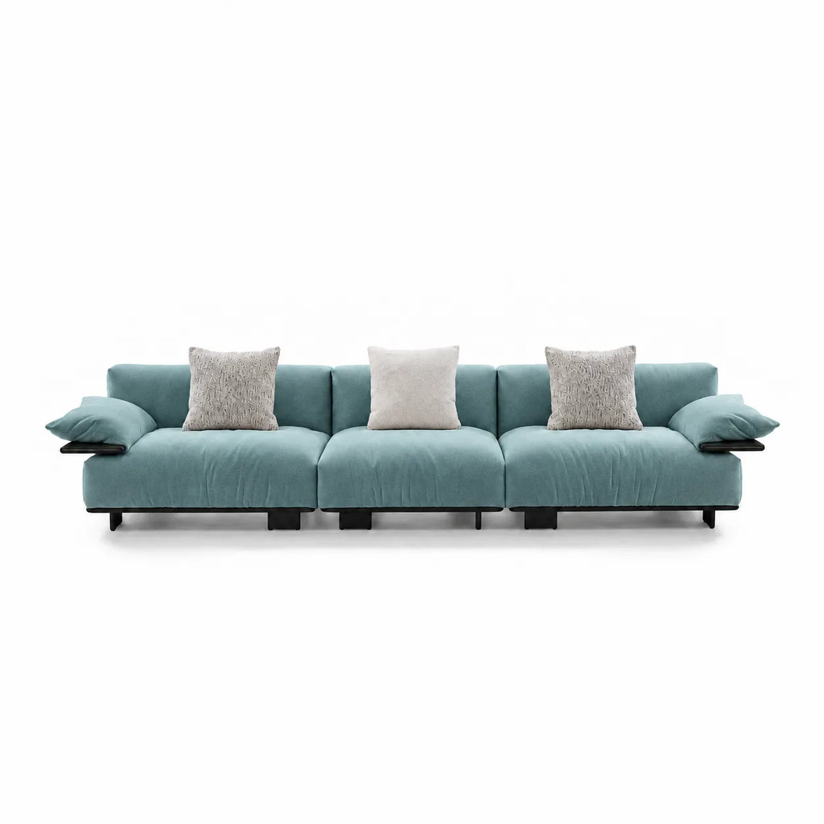 Custom Sofa Slipcover — Luna · Lagoon Silk