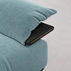 Custom Sofa Slipcover — Luna · Lagoon Silk