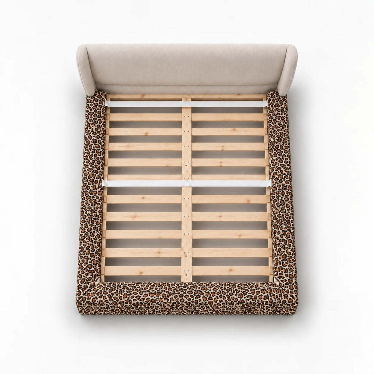 Leopard · Stretch-Fit Inset Bed Frame Cover · Elastic Bands + Back Elastic
