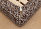 Leopard · Stretch-Fit Inset Bed Frame Cover · Elastic Bands + Back Elastic