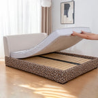 Leopard · Stretch-Fit Inset Bed Frame Cover · Tie Straps + Back Elastic