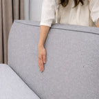 Cama de plataforma tapizada + funda para cabecero | Elara Flax 