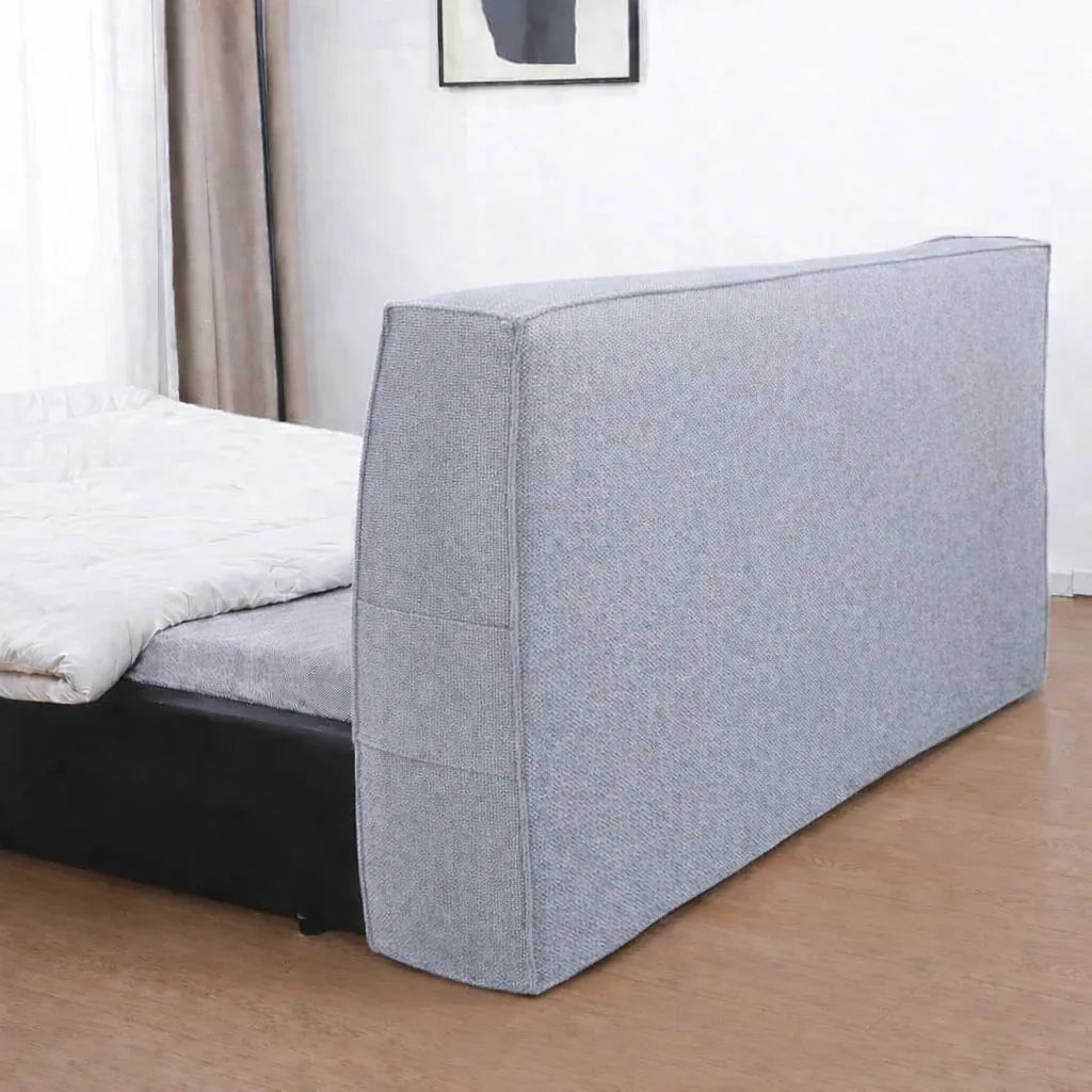 Cama de plataforma tapizada + funda para cabecero | Elara Flax 