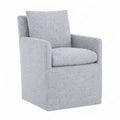 Light Gray ML 625 - 03 | Long-Skirt Dining Chair with armrest Slipcover