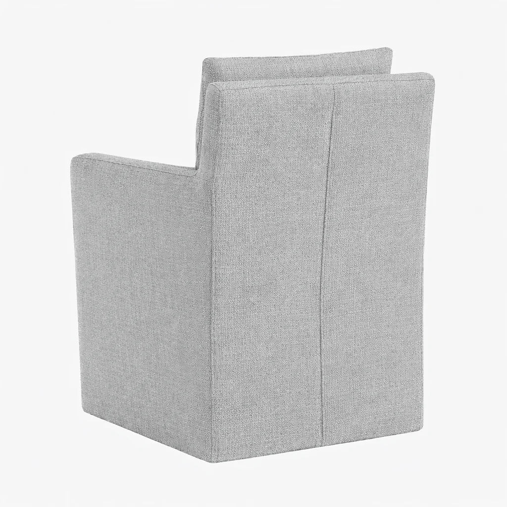 Light Gray ML 625 - 03 | Long-Skirt Dining Chair with armrest Slipcover