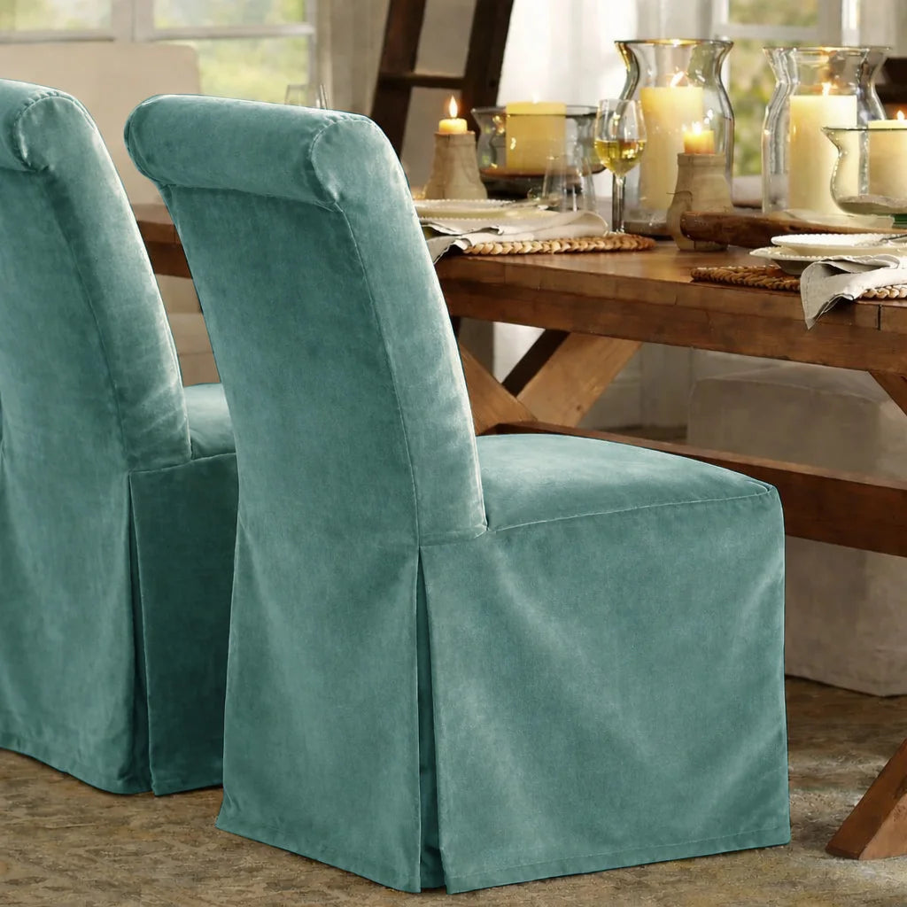 Light Green WB PBV2042 - 42 | Long-Skirt Dining Chair Slipcover