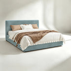 Custom Bed Frame Cover — Luna · Lagoon Silk