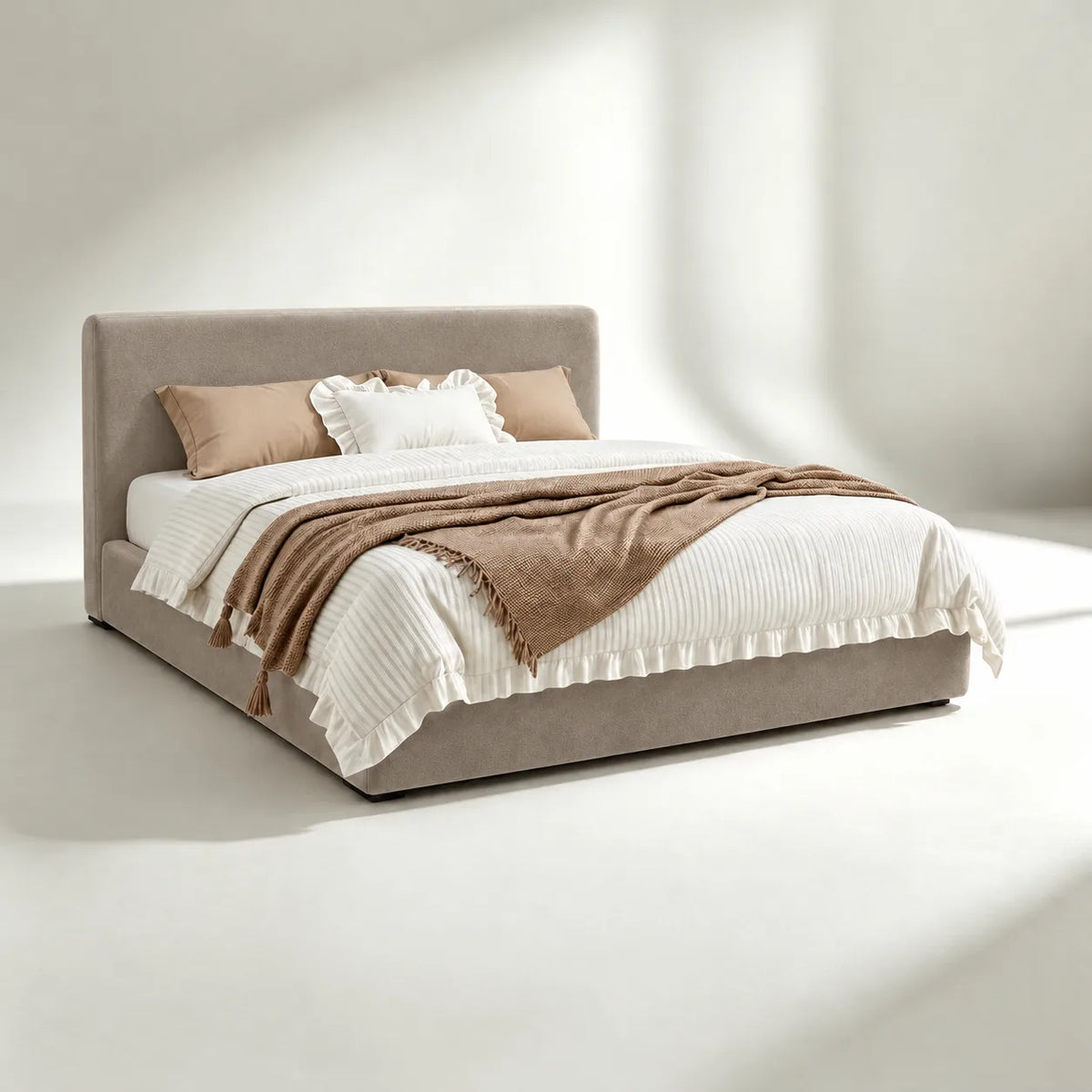 Custom Bed Frame Cover — Luna · Urban Taupe
