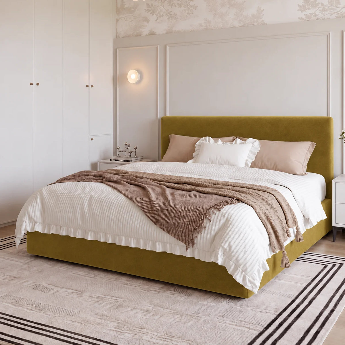 Custom Bed Frame Cover — Luna · Forest Moss