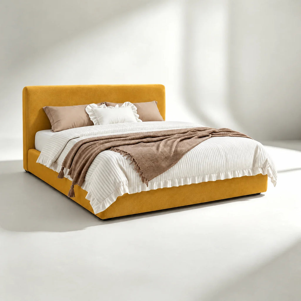 Custom Bed Frame Cover — Luna · Citrine Glow
