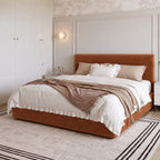 Custom Bed Frame Cover — Luna · Burnished Caramel