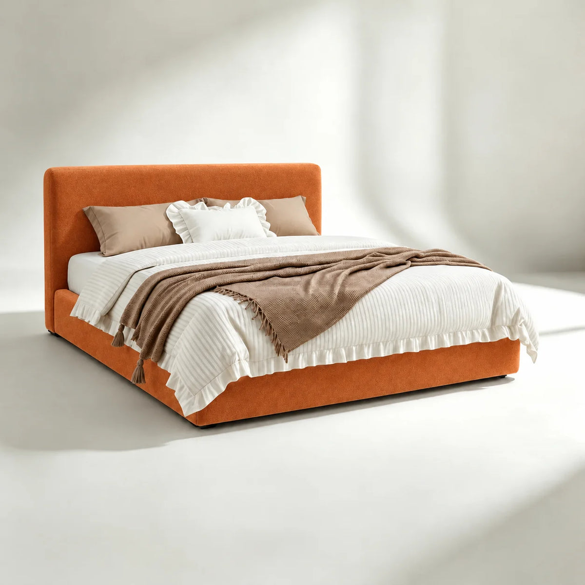 Custom Bed Frame Cover — Luna · Amber Flame