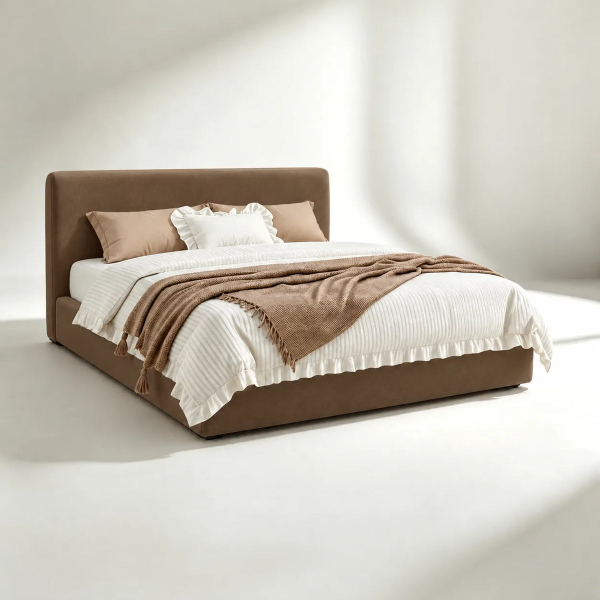 Custom Bed Frame Cover — Luna · Espresso Noir