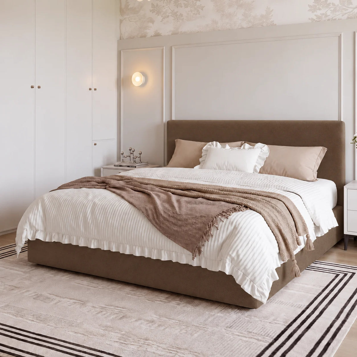 Custom Bed Frame Cover — Luna · Espresso Noir