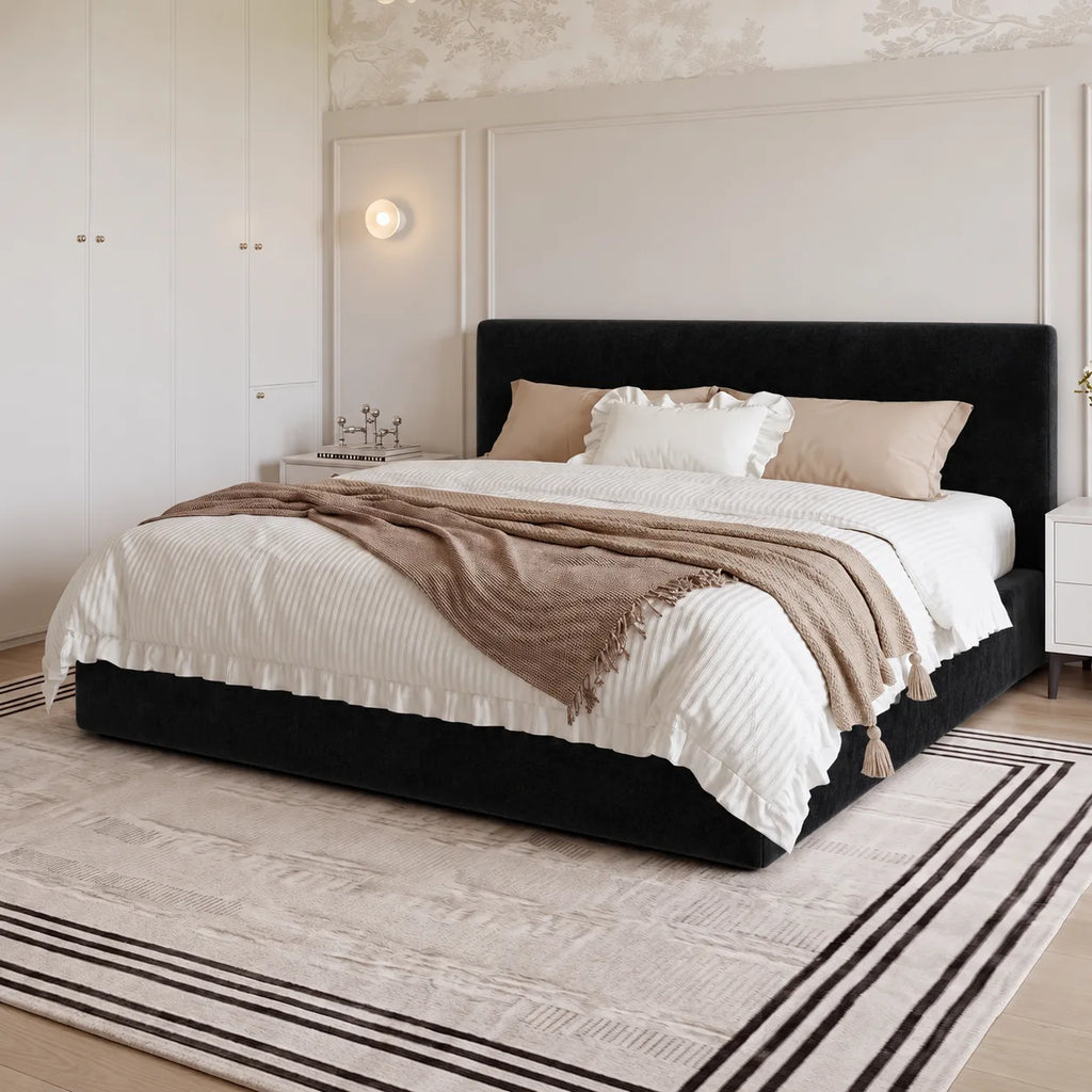 Custom Bed Frame Cover — Luna · Obsidian Matte