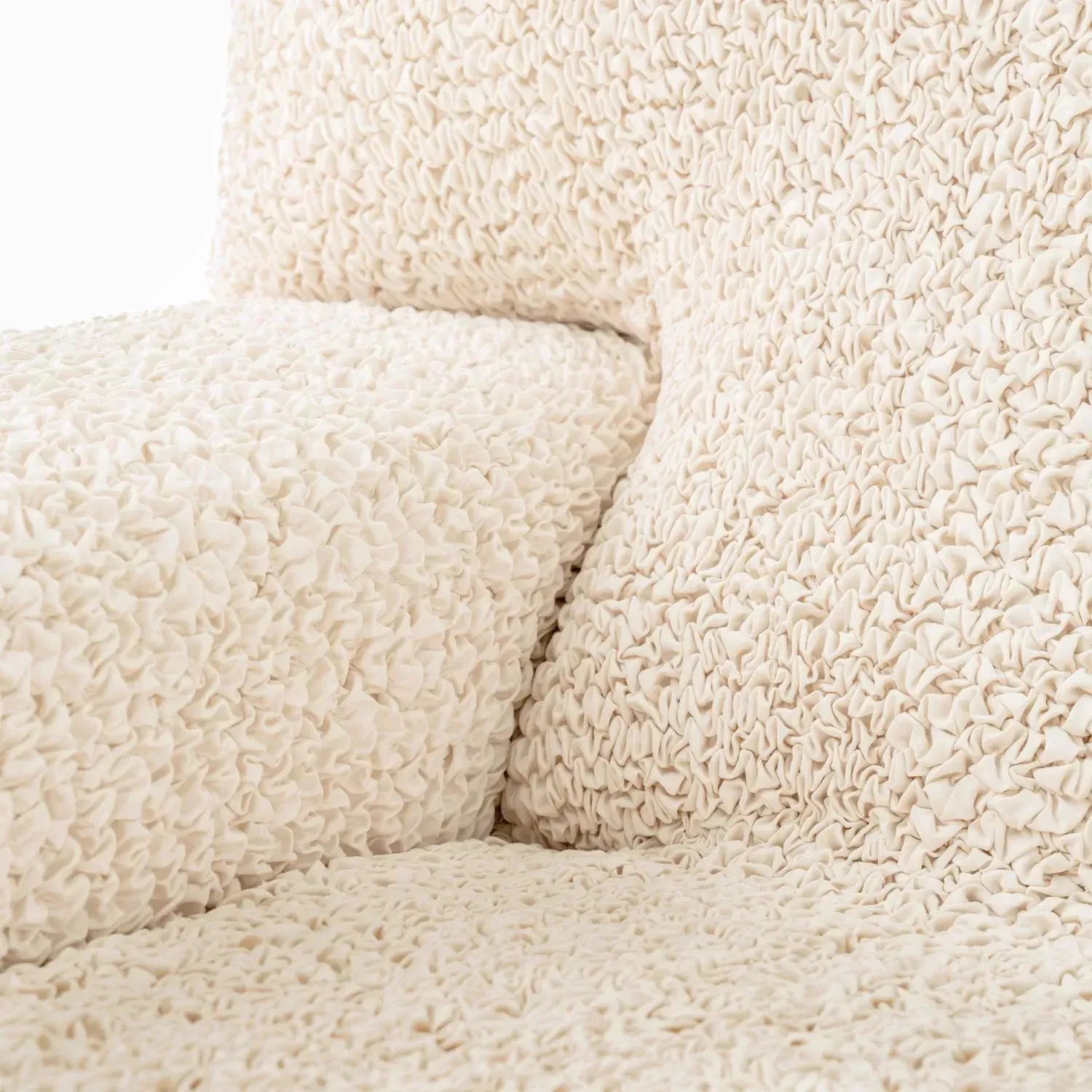Housse de canapé sectionnelle en microfibre crème